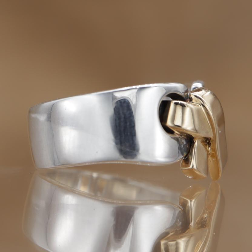 エルメス ラセットリング リボン コンビ HERMES Russet ring ユニセックス Sv925/750イエローゴールド 新品仕上済 CH618 | HERMES | 02