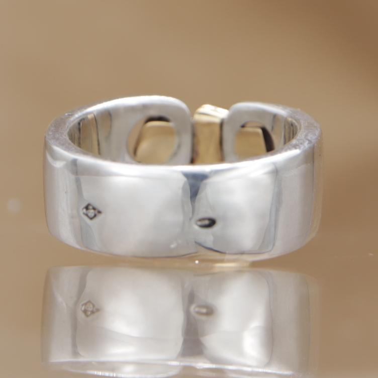 エルメス ラセットリング リボン コンビ HERMES Russet ring ユニセックス Sv925/750イエローゴールド 新品仕上済 CH618 | HERMES | 04