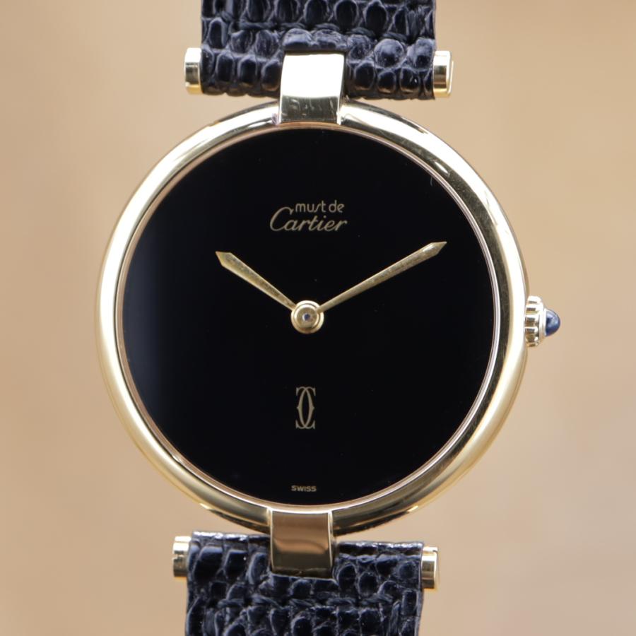 カルティエ マストヴァンドーム オニキス Must de Cartier Vendome LM Onyx メンズ クォーツ 1980年代 電池交換済 【6ヶ月保証】 CH636 | Cartier | 01