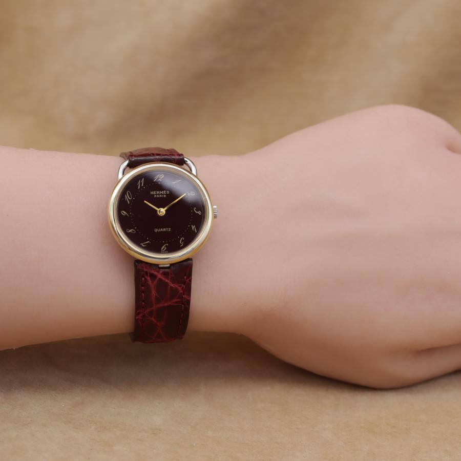 エルメス アルソー ボルドー HERMES Arceau コンビ ゴールド シルバー レディース クォーツ 28mm 稼働品 【6ヶ月保証】 CH645 | HERMES | 08