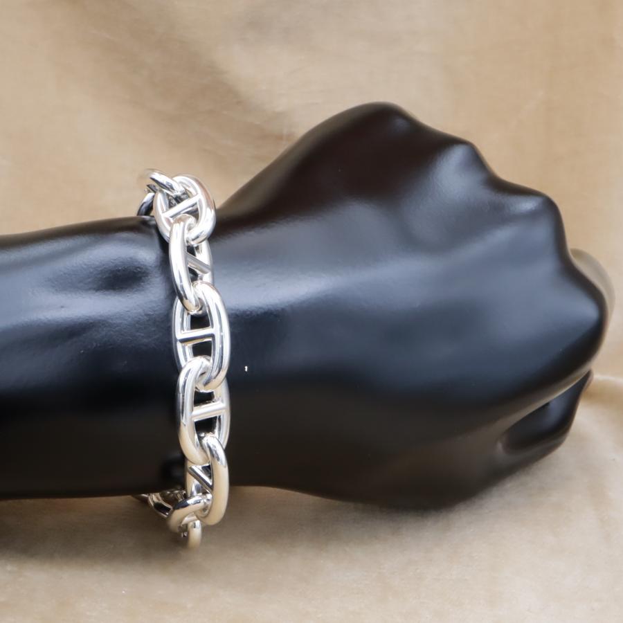 エルメス シェーヌダンクルTGM 12コマ ブレスレット HERMES Chaine d'Ancre ユニセックス シルバー925 新品仕上済 鑑定済 CH701 | HERMES | 07