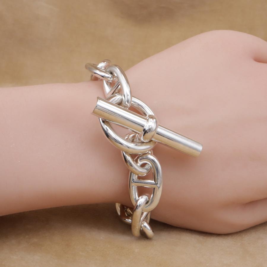 エルメス シェーヌダンクルTGM 12コマ ブレスレット HERMES Chaine d'Ancre ユニセックス シルバー925 新品仕上済 鑑定済 CH701 | HERMES | 08