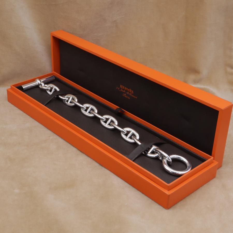 エルメス シェーヌダンクルTGM 12コマ ブレスレット HERMES Chaine d'Ancre ユニセックス シルバー925 新品仕上済 鑑定済 CH701 | HERMES | 09