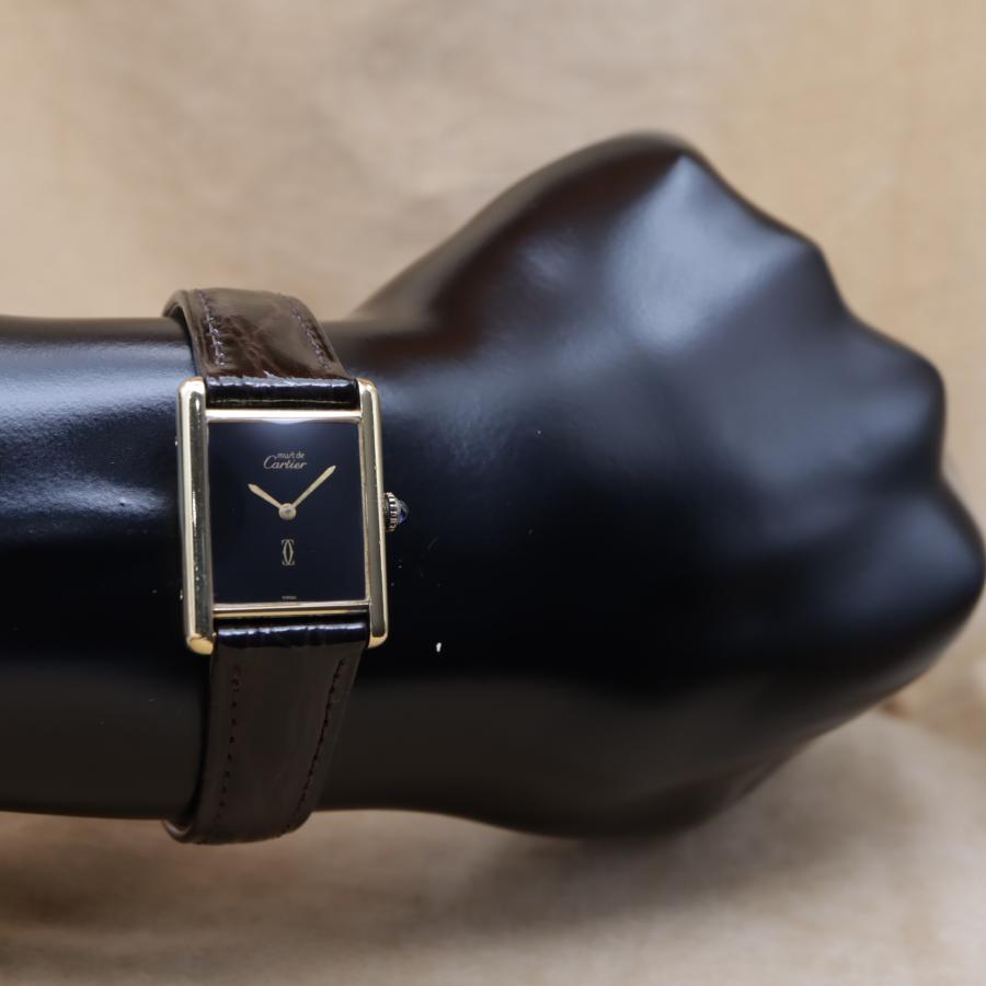 カルティエ マストタンクLM オニキス 6 Cartier Must Tank ユニセックス 手巻き 23mm 1970~1980年代 仕上済 点検済 【6ヶ月保証】 CH706 | Cartier | 06