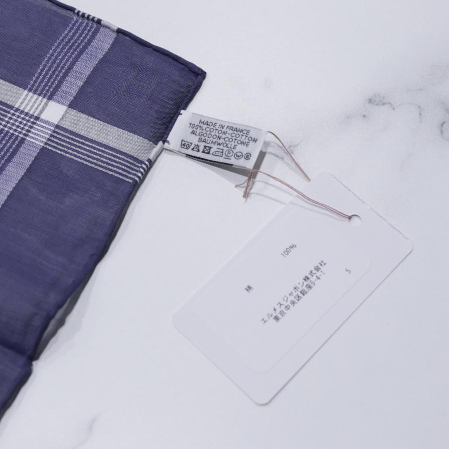 エルメス ハンカチセット HERMES Handkerchief Set ブルー ネイビー メンズ 綿100% ギフト 未使用 CH806 | HERMES | 09