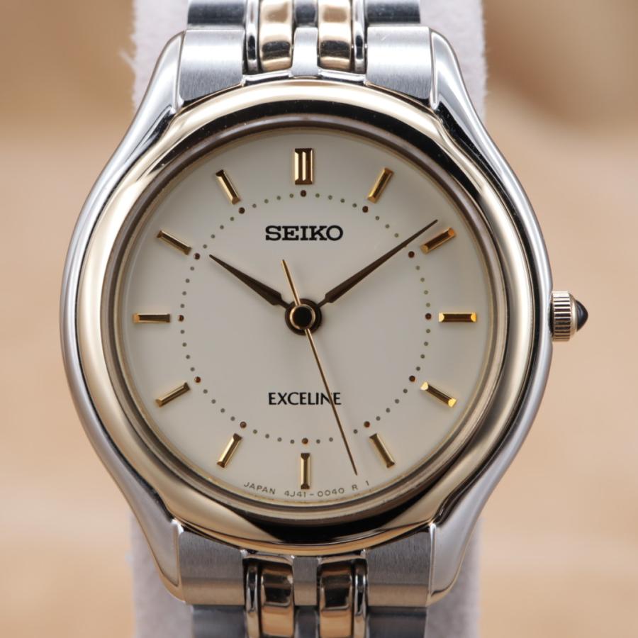 セイコー エクセリーヌ 4J41-0030 SEIKO EXCELINE レディース クォーツ 24mm 1999年製 電池交換済 簡易洗浄済 【6ヶ月保証】 CH90 | Exceline | 01