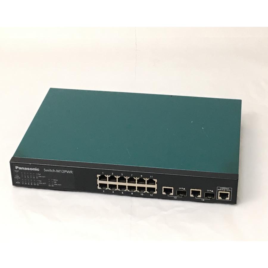 【通電確認】switch-M12PWR PN231299 PoEスイッチングハブ Panasonic（パナソニック） （お買得中古） PoE給電スイッチングハブ