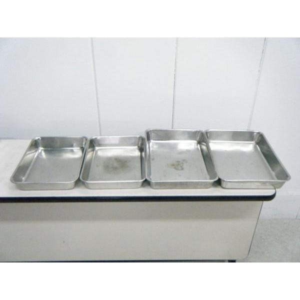 5253◆ステンレス製◆角バット4個セット 404×293×65・356×257×65 栃木 宇都宮 中古 業務用 厨房機器