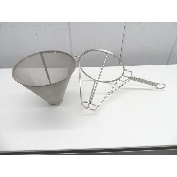 E196◆ステンレス製◆替え網式ホテル用スープ漉し φ24cm 栃木 宇都宮 中古 業務用 厨房機器