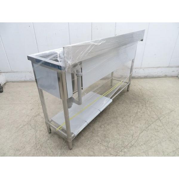 G1669未使用品◇タニコー◇ステンレス製舟形2槽シンク 1500×450×900 
