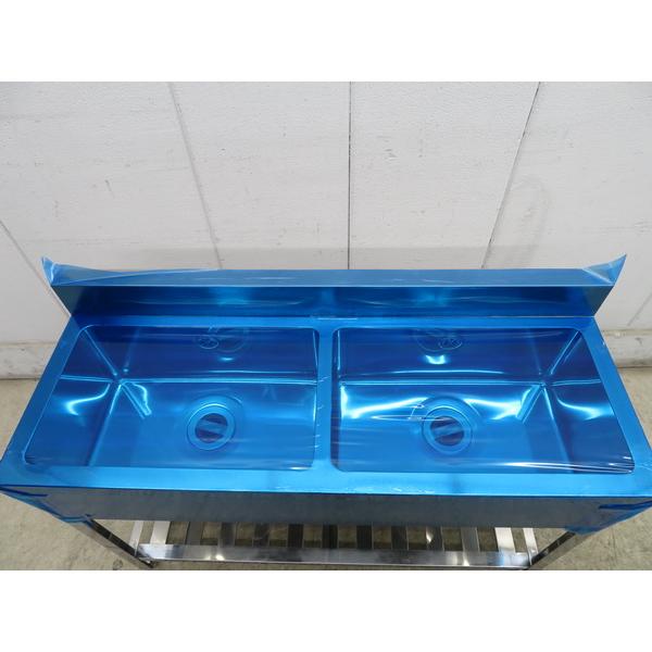 2槽シンク1200x450x800(+100) 業務用2槽シンク 2槽流し台 900x450x高（800＋90） 即納可