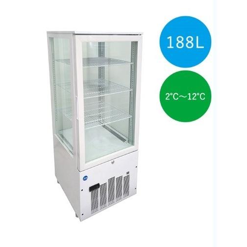 【2/25まで】中古JCM JCMS–188 ガラス冷蔵ショーケース 4面ガラス JCMS-188 業務用 4面ガラス冷蔵ショーケース(片面扉) ジェー