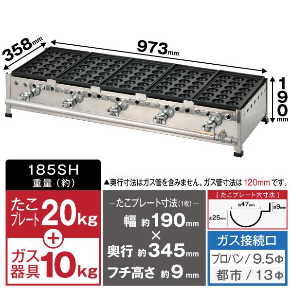 IKK たこ焼き器 18穴×2連 新製品☆IKK たこ焼き器 18穴×2連 鉄鋳物 フチ高 182SH☆代引