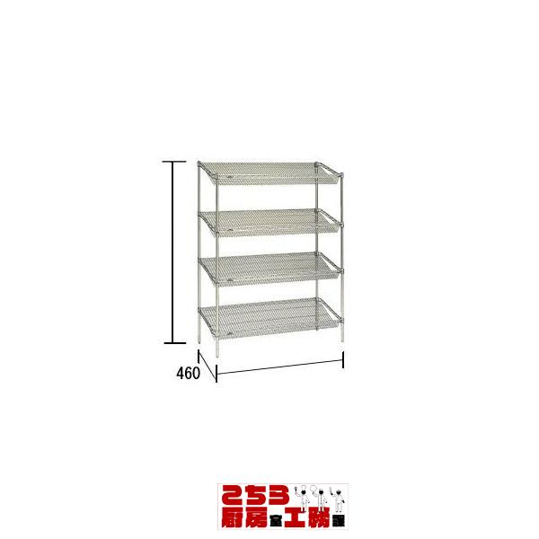 スランテッド エレクターシェルフ ST 1220×STP1390×4段 業務用組立棚 メーカー直送/代引不可（9-1199-0702）