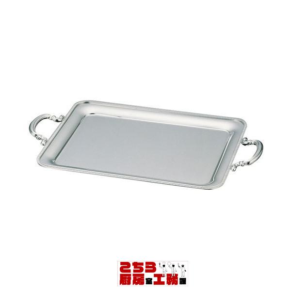 Yukiwa ステンレス製 菊渕角盆 16インチ 手無（9-1735-0203）