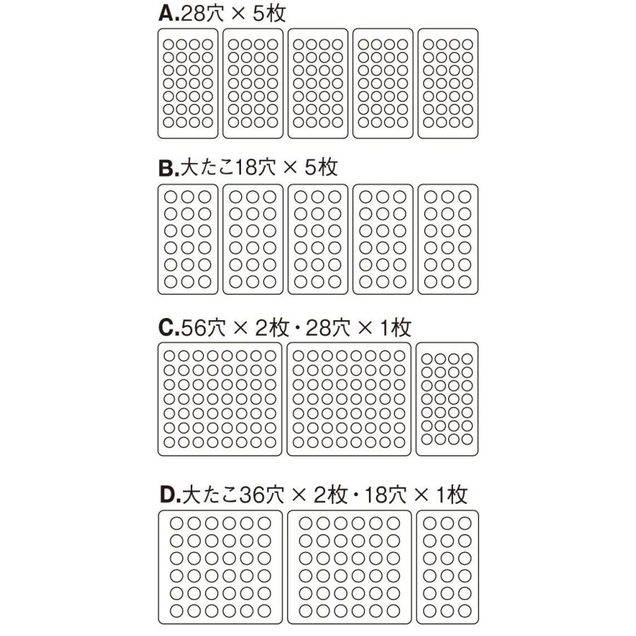 たこ焼き器　銅　ガス式たこ焼き器　5連セット　Ａ　(28穴Ｘ5枚)（運賃別途）（takumi）　都市ガス