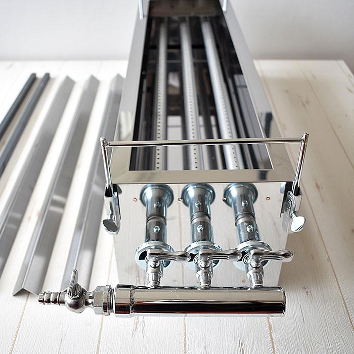 N−460 新品都市ガス用 焼鳥コンロ3本バーナー尺3寸