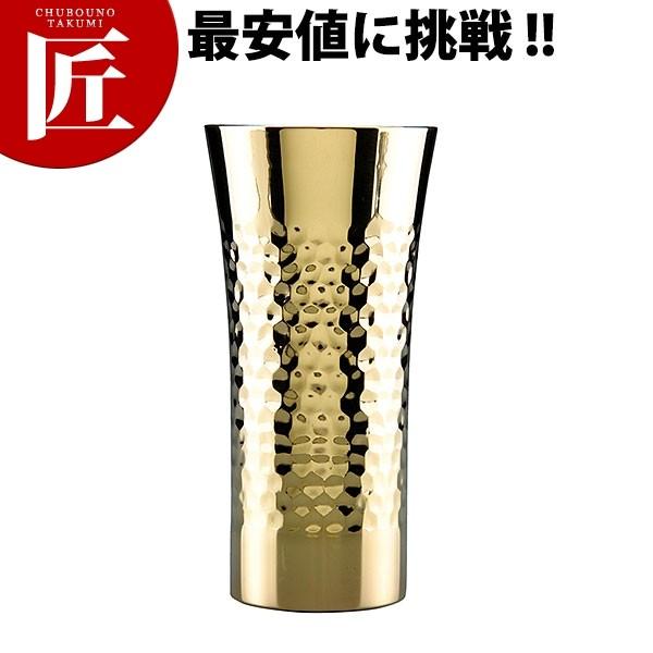 18-8ステンレス タンブラー 鎚目模様入り 24金メッキ（takumi）
