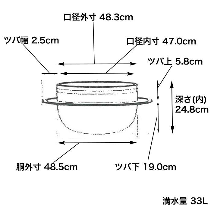 ツバ付そば釜 48cm (33L）（運賃別途）（takumi）｜chubonotakumi｜02