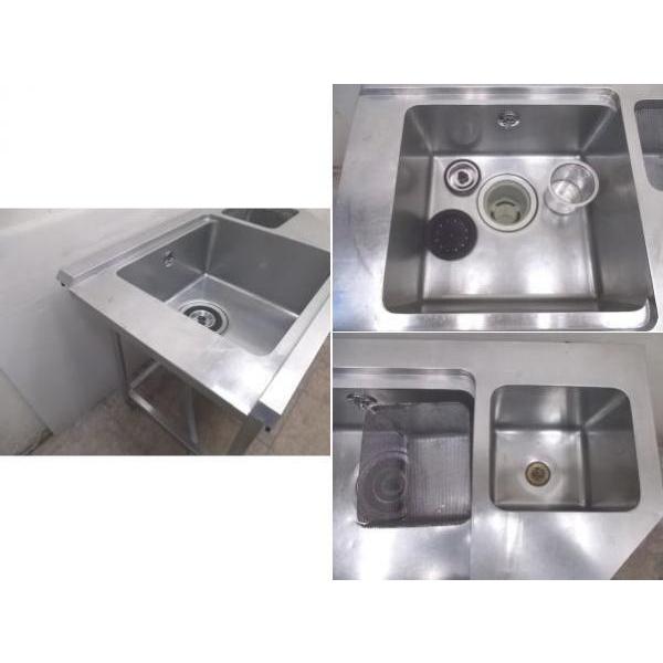 中古厨房 ダスト付ソイルドテーブル 955×625×820 変形 食器洗浄 中古厨房 ダスト付ソイルドテーブル 955×625×820 変形 食器洗浄