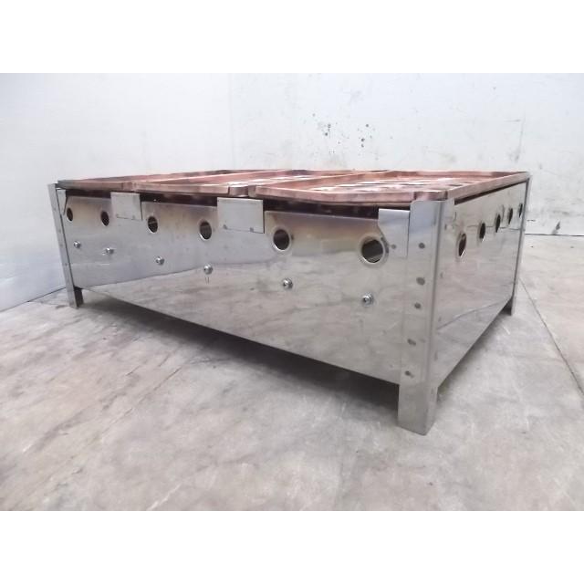 国際ブランド】中古厨房 LPガス 3連銅板たこ焼き器 580×350×200 業務用