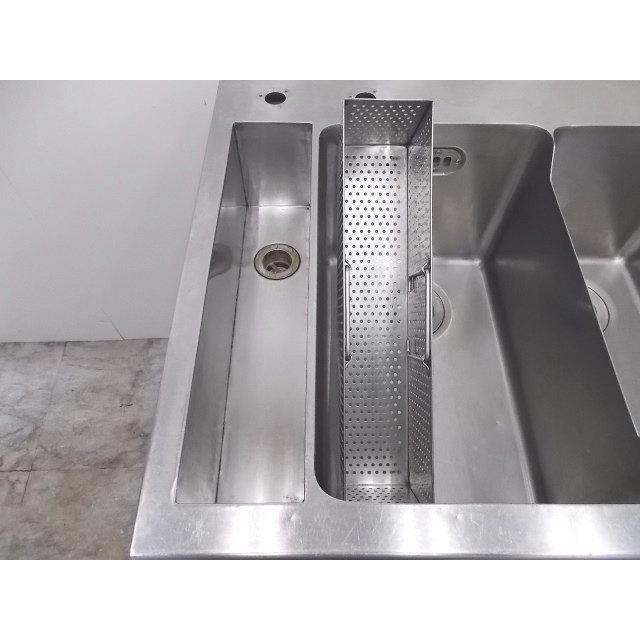 中古厨房 マルゼン ステンレスダスト槽付2槽シンク 700×600×900 中古厨房 マルゼン ステンレスダスト槽付2槽シンク 700×600×900