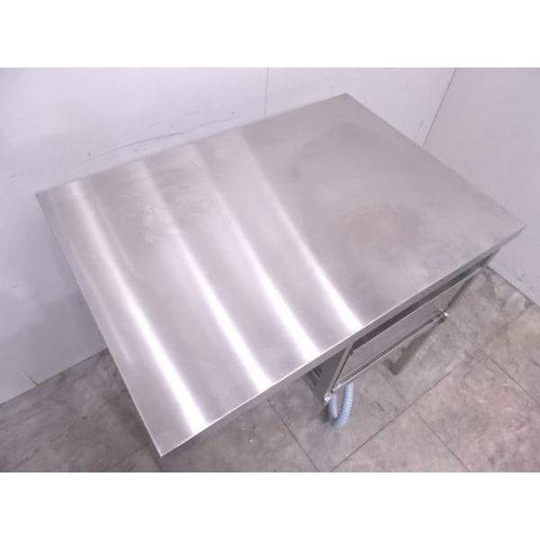 中古厨房 ステンレス アイスビン付作業台 845×600×800 三方枠 中古厨房 ステンレス アイスビン付作業台 845×600×800 三方枠