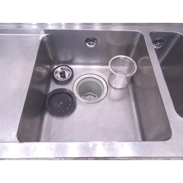 中古厨房 ステンレス ダスト槽水切台付1槽シンク 1300×600×850 中古厨房 ステンレス ダスト槽水切台付1槽シンク 1300×600×850