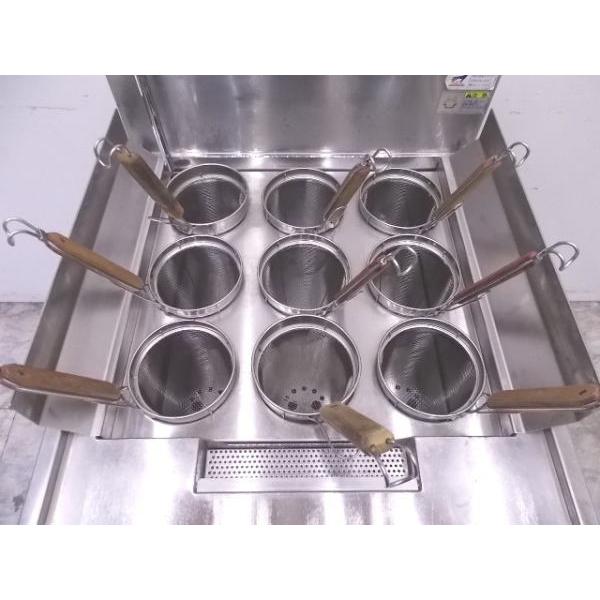 中古厨房　タニコー　ゆで麺機　9テボ　600×750×800　THU-60A　都市ガス　22H1108Z