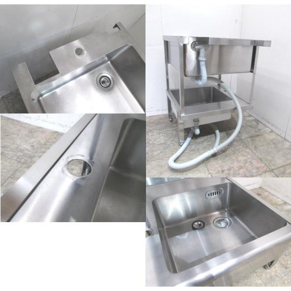 中古厨房 ステンレス 2段式シンク 600×750×860 業務用流し台 中古厨房 ステンレス 2段式シンク 600×750×860 業務用流し台