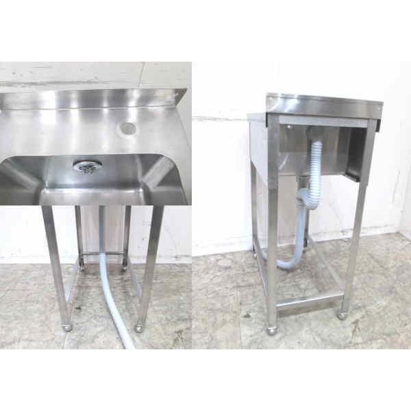 中古厨房 ステンレス BG付1槽シンク 350×600×800 業務用1層 中古厨房 ステンレス BG付1槽シンク 350×600×800 業務用1層