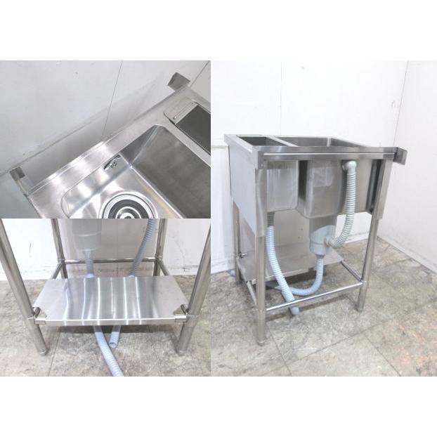 中古厨房 ステンレス ダスト槽付1槽シンク 600×600×850 1層 中古厨房 ステンレス ダスト槽付1槽シンク 600×600×850 1層