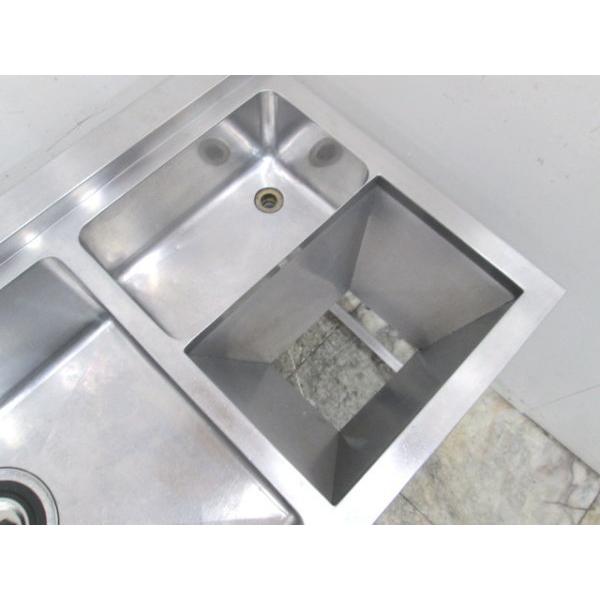 中古厨房 ステンレス ダスト槽付2槽シンク 1620×600×800 ダスト 中古厨房 ステンレス ダスト槽付2槽シンク 1620×600×800 ダスト