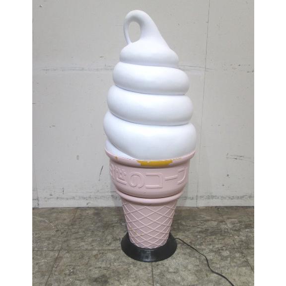中古店舗用品 ソフトクリーム看板 φ370×960 店舗用カンバン 中古店舗用品 ソフトクリーム看板 φ370×960 店舗用カンバン