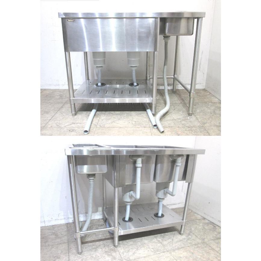 タニコー ステンレス ダスト槽付2槽シンク 1050×600×850 ダスト タニコー ステンレス ダスト槽付2槽シンク 1050×600×850 ダスト