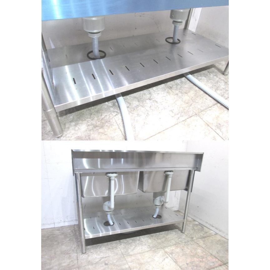 マルゼン ステンレス BG付2槽シンク 1200×600×800 業務用2層流し台