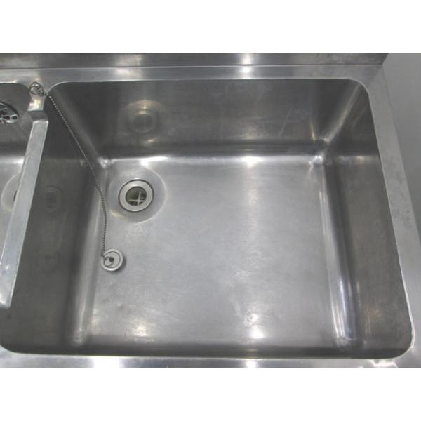 ステンレス BG付2槽シンク 1000×450×800 業務用2層流し台 中古厨房 
