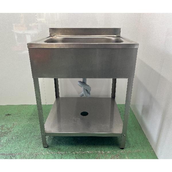 ステンレス BG付1槽シンク 600×550×750 業務用1層流し台 中古 ステンレス BG付1槽シンク 600×550×750 業務用1層流し台 中古