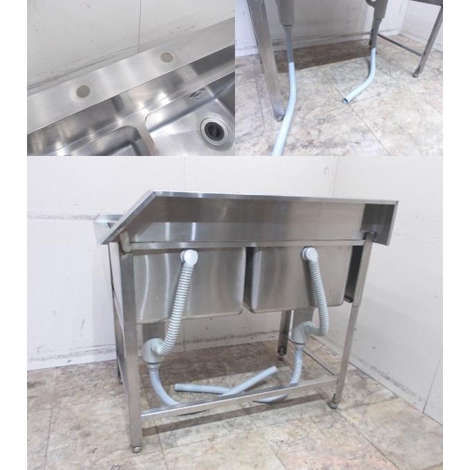 ステンレス 2槽ソイルドテーブル 1005×625×780 食洗機用流し台 ステンレス 2槽ソイルドテーブル 1005×625×780 食洗機用流し台