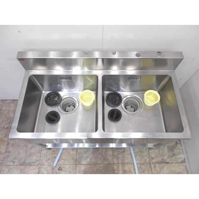 マルゼン ステンレス BG付2槽シンク 1200×600×800 業務用2層 マルゼン ステンレス BG付2槽シンク 1200×600×800 業務用2層