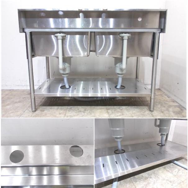 マルゼン ステンレス BG付2槽シンク 1200×600×800 業務用2層 マルゼン ステンレス BG付2槽シンク 1200×600×800 業務用2層