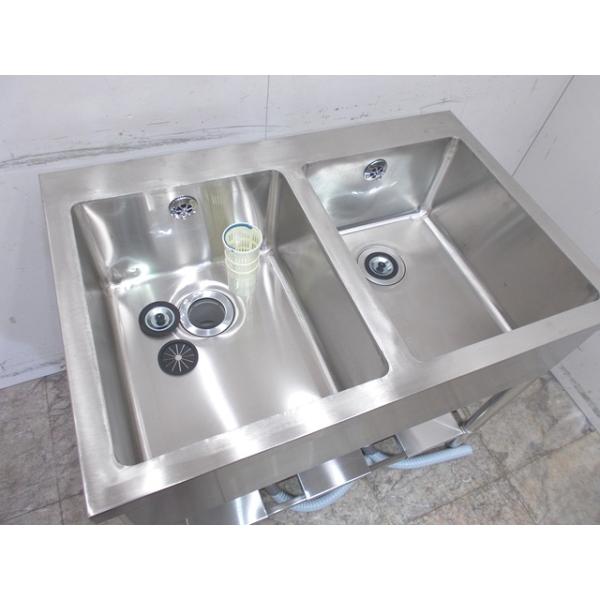 ステンレス 2槽シンク 900×600×800 業務用2層流し台 中古厨房 ステンレス 2槽シンク 900×600×800 業務用2層流し台 中古厨房
