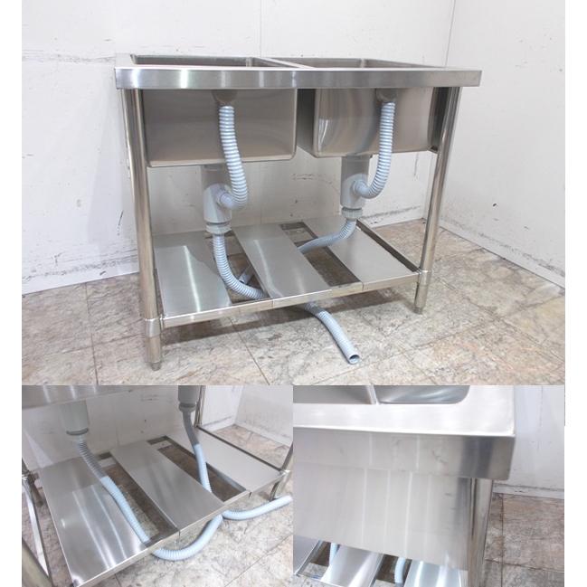 ステンレス 2槽シンク 900×600×800 業務用2層流し台 中古厨房 ステンレス 2槽シンク 900×600×800 業務用2層流し台 中古厨房