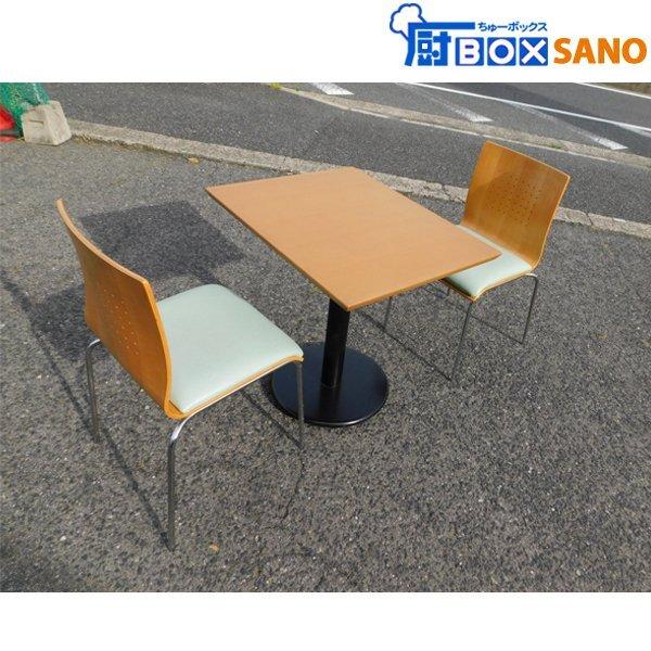 ☆ 中古品　ガーデニングテーブル　インテリア　テーブル　イス2脚付き ダイニングテーブル イス 2脚セット 2人用 喫茶店 カフェ 店舗 業務用