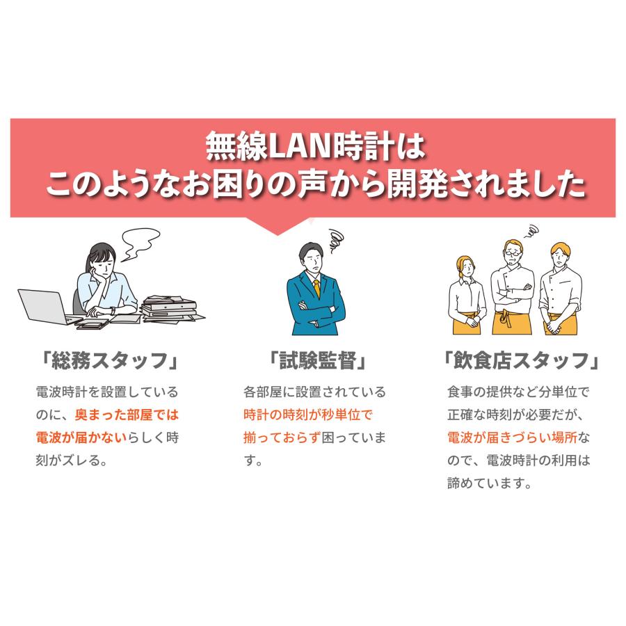 [在庫あり] ノア精密 MAG (マグ) 無線LAN（Wi-Fi）掛時計 シグナルキーパー W-811 WH-Z　ネットワーク時刻情報（NTP)に同期　秒針停止時間設定機能付　 | MAG（ノア精密） | 05