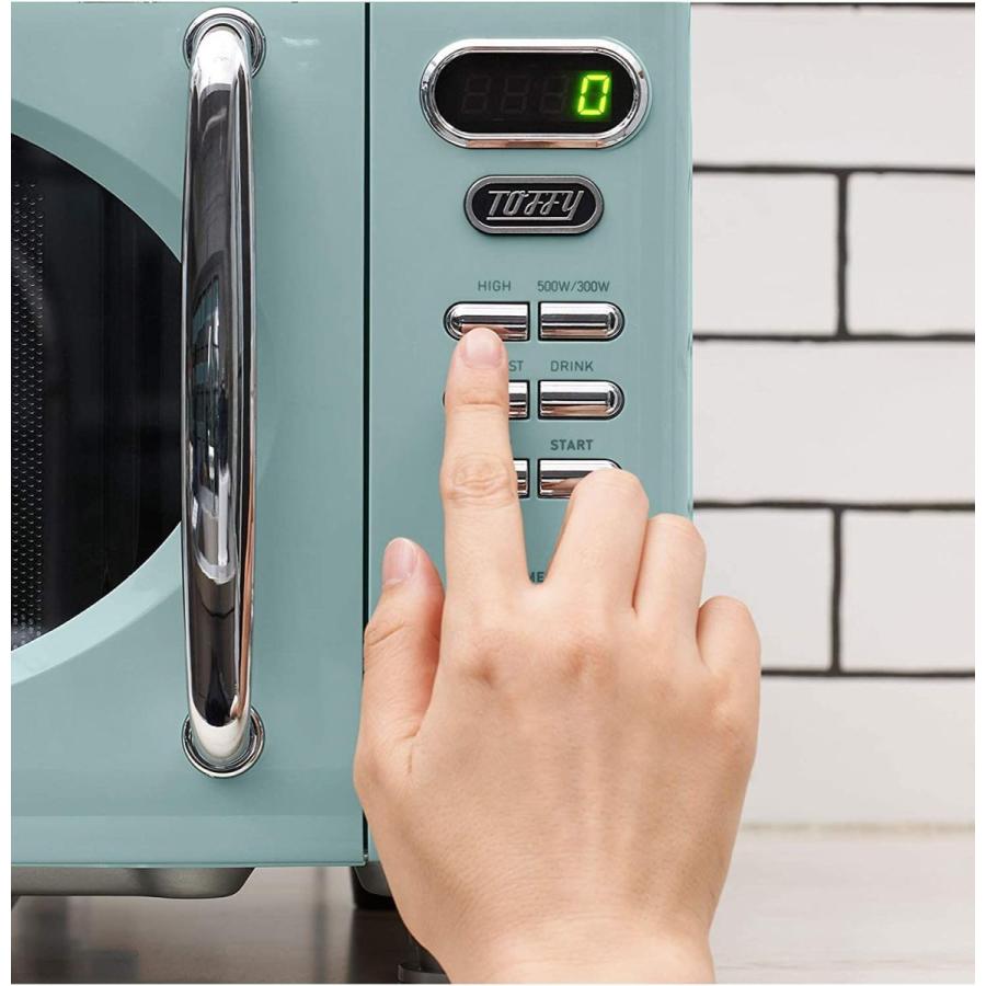 もらって嬉しい出産祝い ひとり暮 新生活 かわいい レトロ フラットテーブル 17l コンパクト ペールアクア K Dr1 電子レンジ Toffy トフィー インテリア雑貨