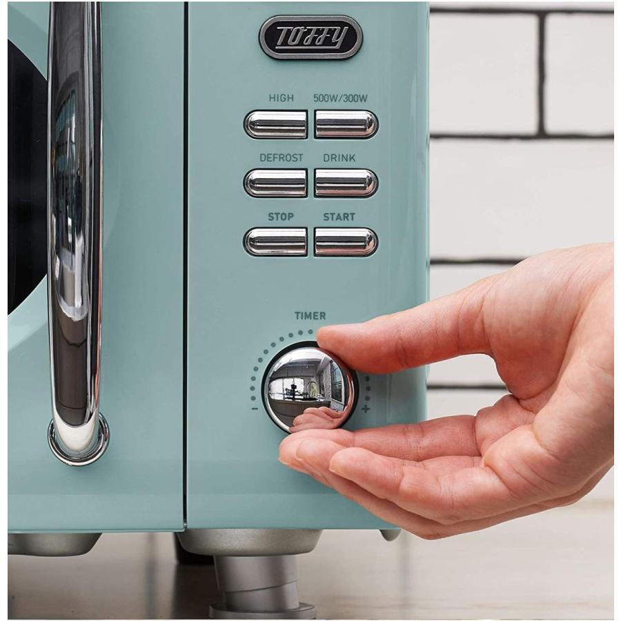 もらって嬉しい出産祝い ひとり暮 新生活 かわいい レトロ フラットテーブル 17l コンパクト ペールアクア K Dr1 電子レンジ Toffy トフィー インテリア雑貨