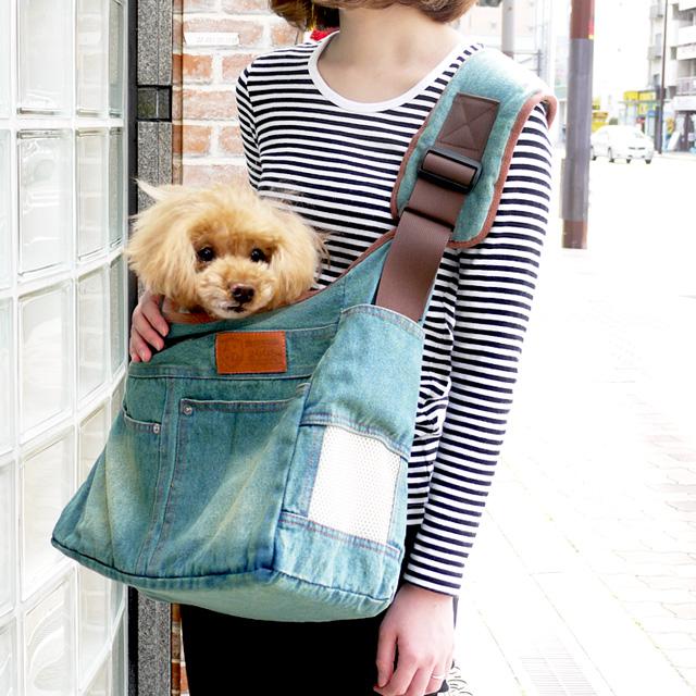 メッシュ蓋 厚板 クッション付】犬 キャリーバッグ スリング S