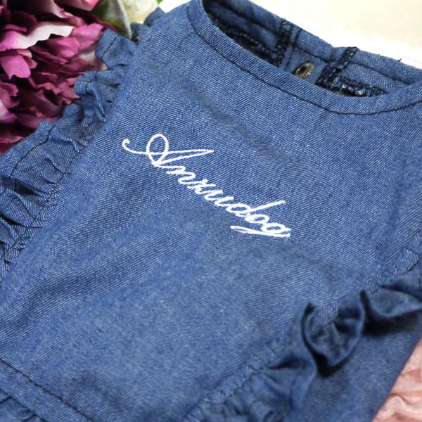 デニム 花柄刺繍 ワンピース 犬服 chuchutail_anzu36