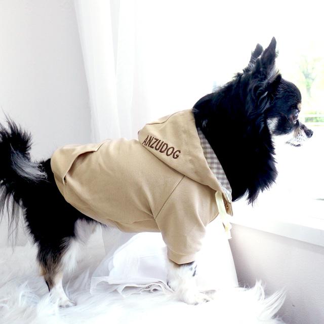 大きいサイズ ベージュパーカー タンク 3L〜5L スウェット ドッグ